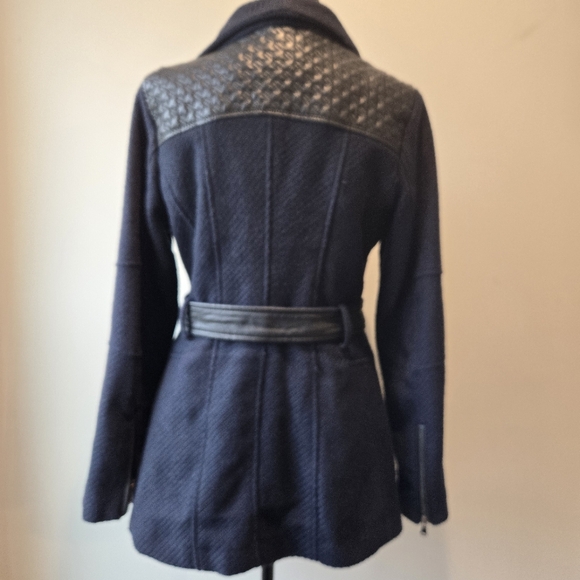 Black Rivet Coat Small Women's Knit Faux Leather Jacket - Picture 4 of 16